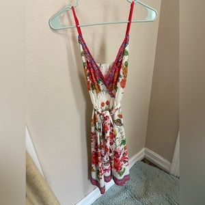 mini floral patterned dress, belt wrap